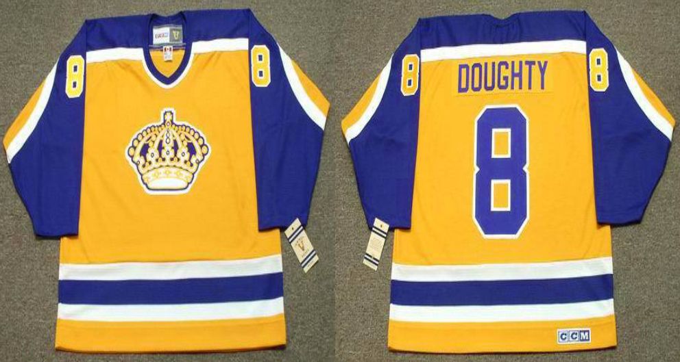 2019 Men Los Angeles Kings #8 Doughty Yellow CCM NHL jerseys->los angeles kings->NHL Jersey